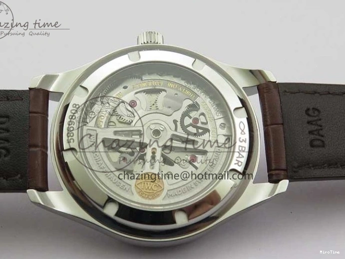 MIROTIME 0408 Original Portuguese IW358304 ZF 1:1 Best Edition SS White Dial RG Markers on Leather Strap A 7077